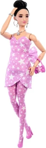 Mattel Barbie - Deluxe Style in rosa Denim-Kleid mit Sternenaufdruck
