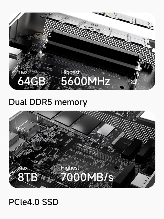 Minisforum AI X1, Ryzen 7 255, 64GB RAM, 1TB SSD