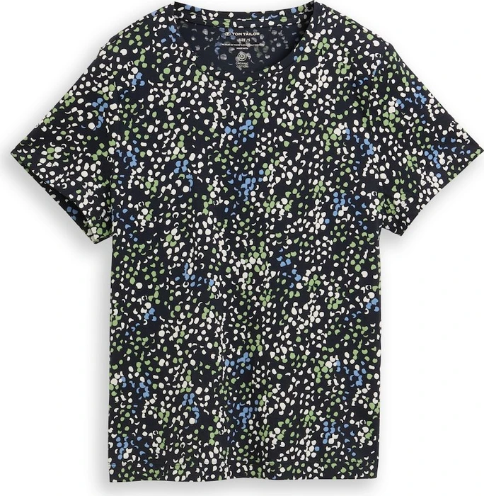 Tom Tailor Print T-Shirt kurzarm multicolor navy dot structure (Damen)