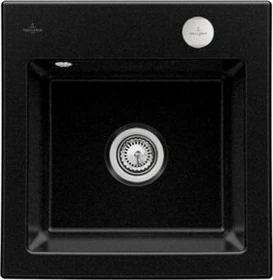 Villeroy & Boch Subway 50 S flat flächenbündig Becken mittig mit Ablauffernbedienung chromite