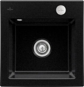 Villeroy & Boch Subway 50 S flat flächenbündig Becken mittig mit Ablauffernbedienung chromite