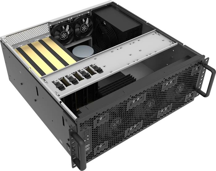 SilverStone RM4A, Rackmount Storage, grau/schwarz, 4HE, ATX