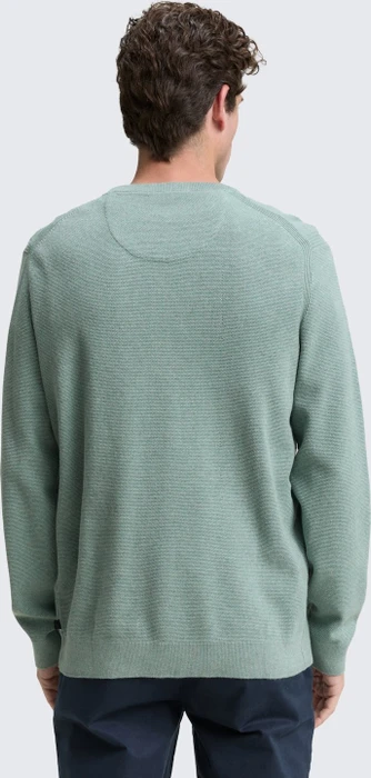 Tom Tailor Bio-Baumwolle Strickpullover dark smoke green melange (Herren)