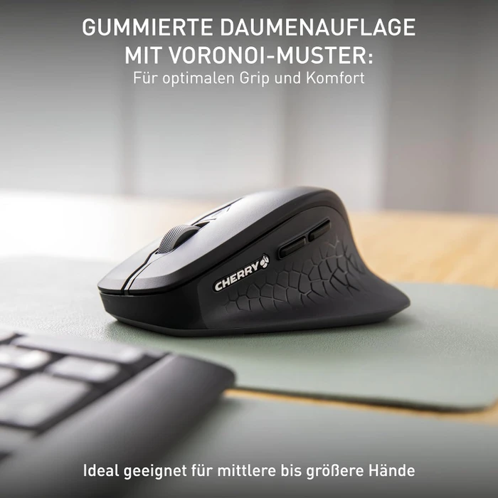 Cherry MSW Stream Mouse Comfort Wireless, schwarz, USB