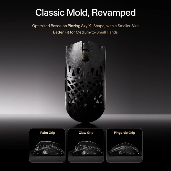 ATK Blazing Sky Ghost Extreme 8K Hollow Carbon Fiber Wireless, silber, USB