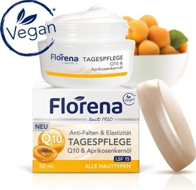 Florena Q10 & Aprikosenkernöl Tagespflege LSF15, 50ml