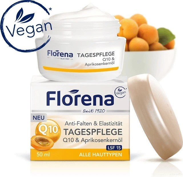 Florena Q10 & Aprikosenkernöl Tagespflege LSF15, 50ml