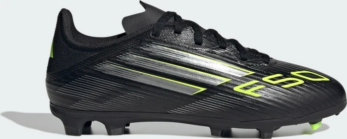 adidas F50 League FG/MG core black/iron metallic/lucid lemon (Junior)