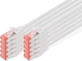 Digitus Patchkabel, Cat6, S/FTP, RJ-45/RJ-45, 0.5m, weiß, 10er-Pack