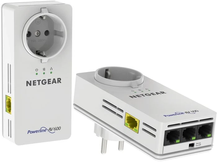 Netgear Powerline AV 600 PassThru XAVB6504 Kit, HomePlug, 4x RJ-45, 2er-Bundle