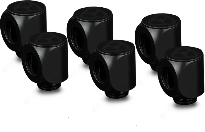 Thermal Grizzly DeltaMate Rotary 90°-Verbinder G1/4", schwarz, 6er Pack