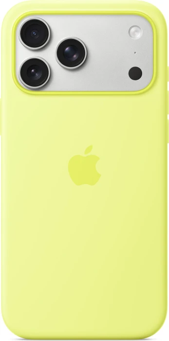 Apple Silikon Case mit MagSafe für iPhone 17 Pro Max neongelb