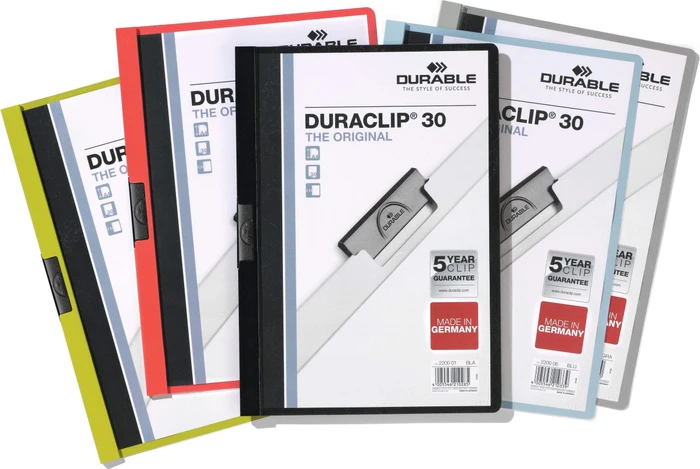 Durable Duraclip 30 Klemmmappe, A4, anthrazit/transparent