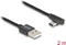 DeLOCK Adapterkabel, USB 2.0, 480Mb/s, USB-C [Stecker] auf USB-A [Stecker], gewinkelt, schwarz, 2m Vorschaubild