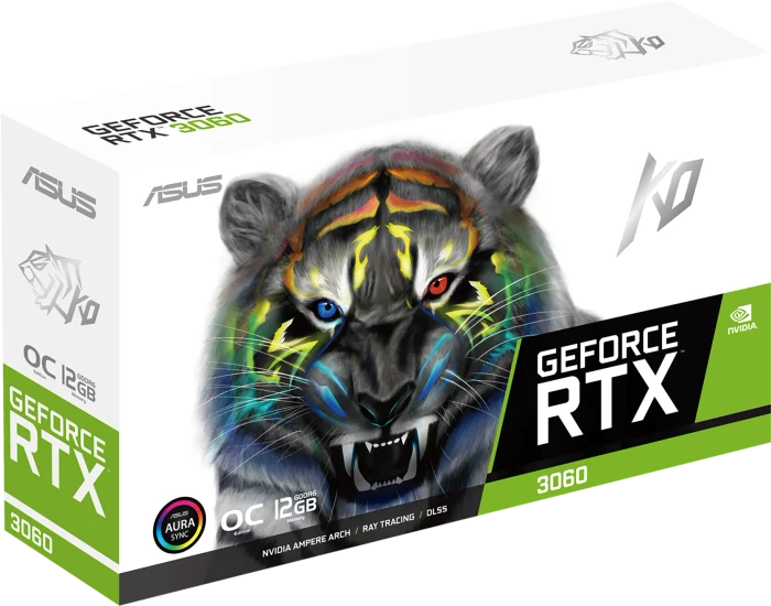 ASUS KO GeForce RTX 3060 V2 OC Edition, KO-RTX3060-O12G-V2-GAMING, 12GB GDDR6, 2x HDMI, 3x DP