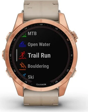 Garmin Fenix 7S Sapphire Solar rose gold titanium/limestone