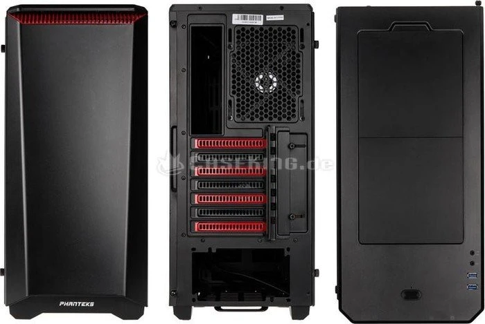 Phanteks Eclipse P400S Tempered Glass Edition schwarz/rot, Glasfenster, schallgedämmt
