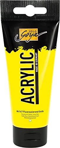 Kreul Solo Goya Acrylic Acrylfarbe, fluoreszierend gelb, 100ml