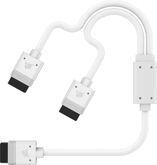 Corsair iCUE LINK auf 2x iCUE LINK Verteiler, 60cm, weiß