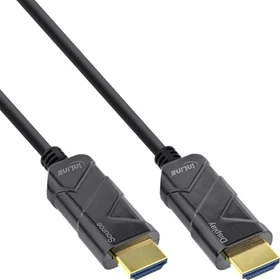 InLine HDMI AOC Kabel, Ultra High Speed HDMI, 8K4K, schwarz HDMI 2.1 Kabel, 20m
