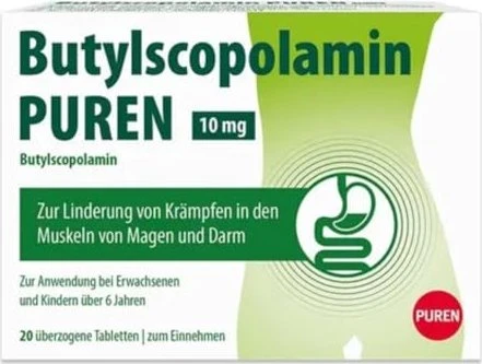 Butylscopolamin PUREN 10 mg überzogene Tabletten, 20 St