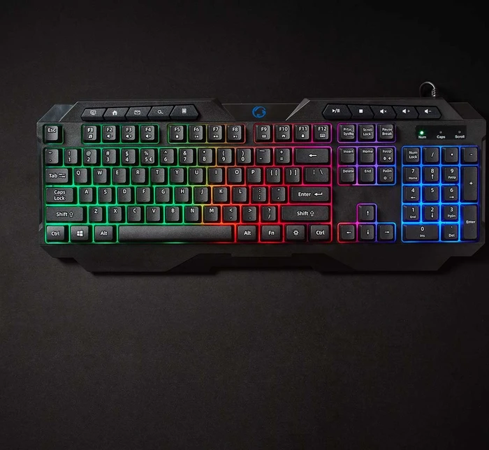 Nedis Gaming Tastatur, LEDs RGB, schwarz, USB, US