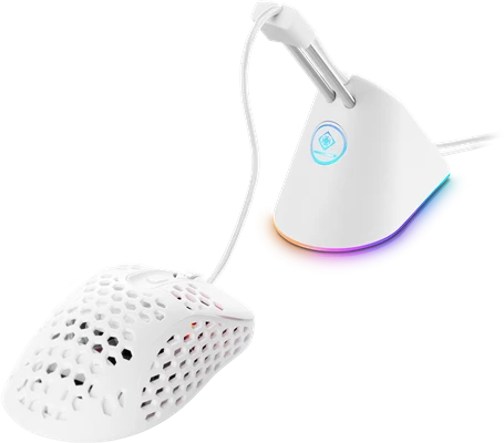 Deltaco Gaming RGB Mouse Bungee, Mauskabelhalterung, silber/weiß