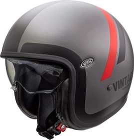 Premier Helmets Vintage DO matt grau/schwarz/rot