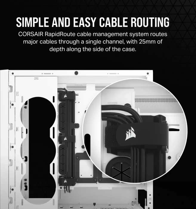 Corsair 5000D Core Airflow, weiß, Glasfenster