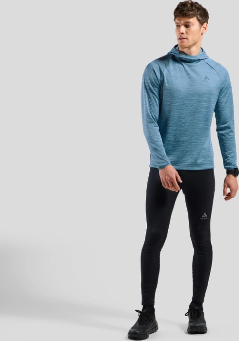 Odlo Run Easy Mid Layer Hoodie Laufshirt langarm provincial blue melange (Herren)