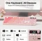 Epomaker TH108 V2 Pro Wireless, Pink, LEDs RGB, hot-swap, Epomaker Sea Salt Silent V2, USB/Bluetooth, US Vorschaubild