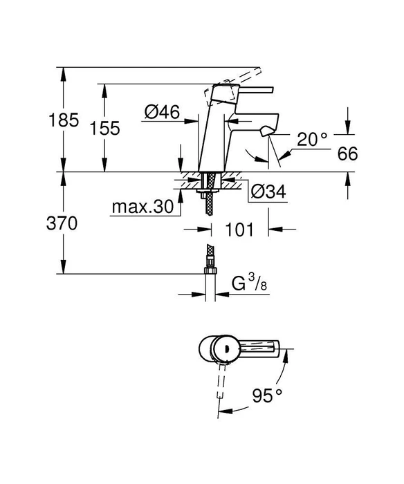 Grohe Concetto Einhand-Waschbeckenarmatur 1/2" S-Size SilkMove ES chrom