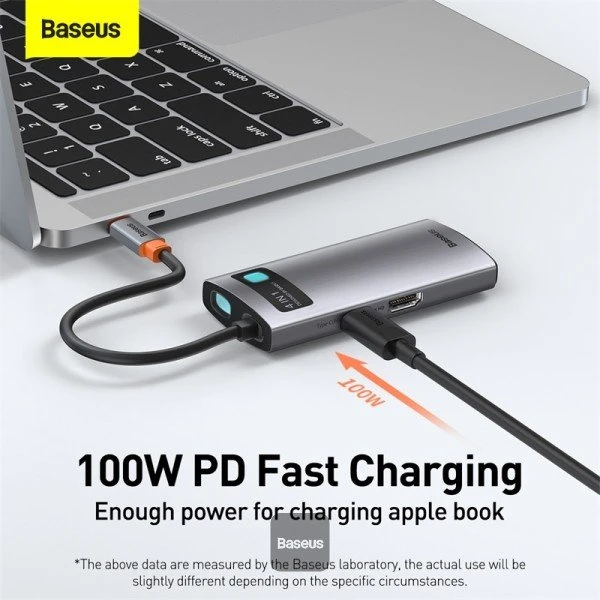 Baseus Metal Gleam 4-in-1 Hub, USB-C 3.0 [Stecker]