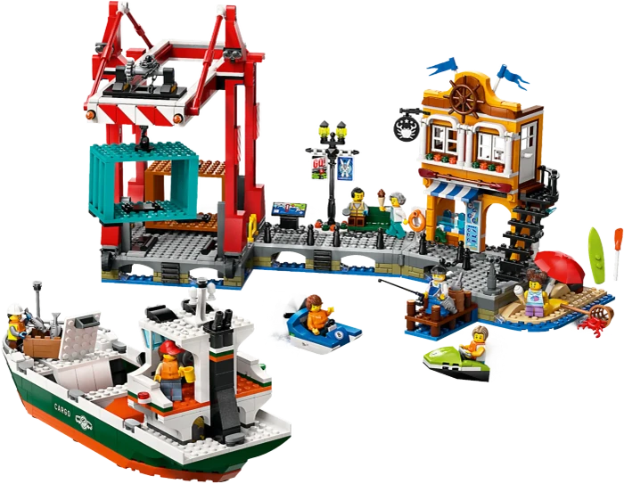LEGO City - Hafen mit Frachtschiff