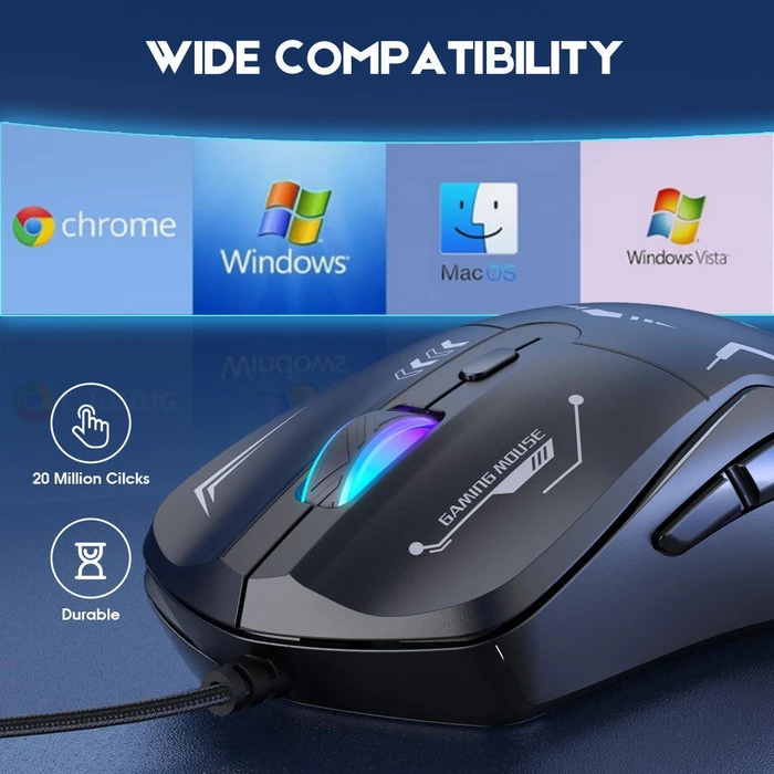 Onikuma CW917 Wired Gaming Mouse schwarz, USB