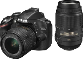 Nikon D3200 schwarz mit Objektiv AF-S DX 18-55mm 3.5-5.6 G II VR und AF-S DX 55-300mm 4.5-5.6 G ED VR