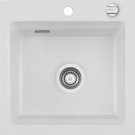 systemceram Kara 51 F Einbau Becken mittig mit Ablauffernbedienung satin