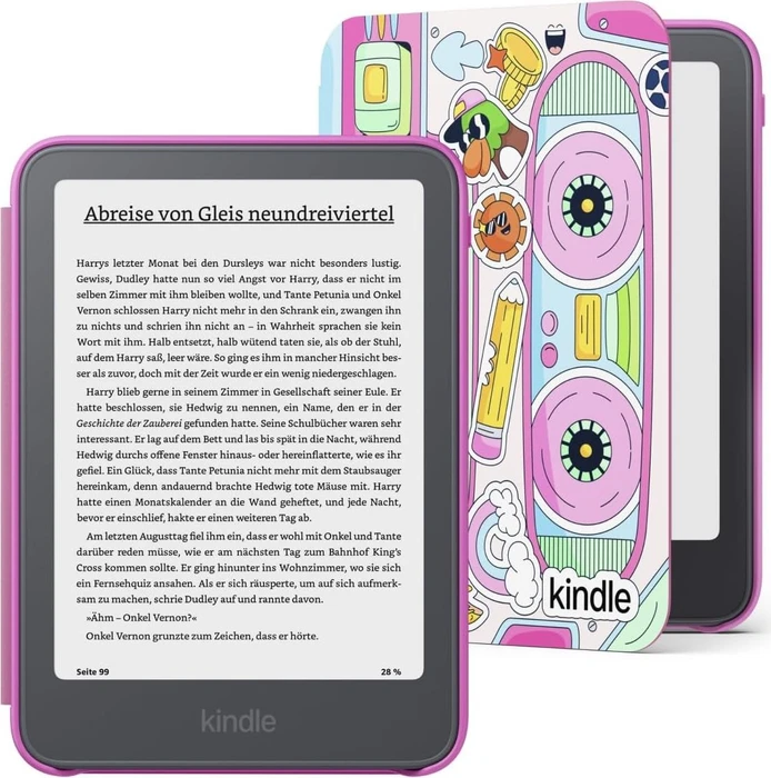Amazon Kindle 13. Gen, 16GB Flash, ohne Werbung, Kids Edition, inkl. Hülle Bookman [2026]