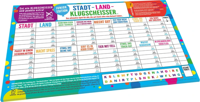 Stadt Land Klugscheisser Spielblock Junior (Erweiterung)