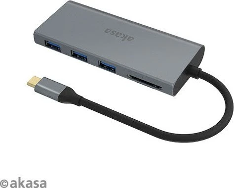 Akasa 9-in-1 Dock, USB-Hub, Dual-Slot-Cardreader, USB-C 3.0 [Stecker]