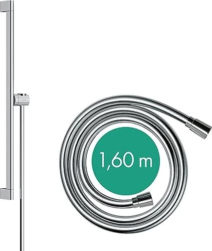 Hansgrohe Unica Brausestange S Puro 65cm mit Easy Slide Handbrausehalter und Isiflex Brauseschlauch 160cm chrom