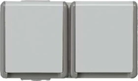 Siemens DELTA fläche IP44 Schuko-Steckdose, dunkelgrau/hellgrau