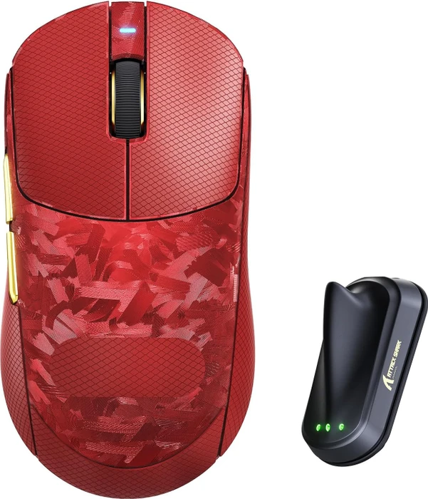 Attack Shark RS3 ULTRA Carbon Fiber 8KHz Wireless, Forged Red, inkl. Grip Tape, USB/Bluetooth