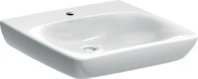 Geberit Renova Comfort Waschtisch barrierefrei 60cm, Hahnloch mittig, ohne Überlauf, weiß/KeraTect