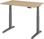 Hammerbacher Ergonomic Aktiv XBHM12 elektrisch höhenverstellbarer Sitz-Steh-Schreibtisch 120x80cm Eiche/graphit