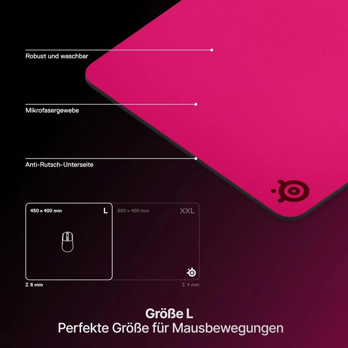 SteelSeries QcK Heavy Large, 450x400mm, magenta