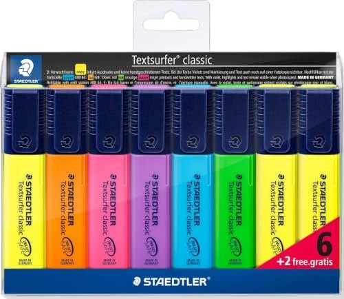 Staedtler Textsurfer classic 364 6+2 sortiert, 8er-Set, Etui