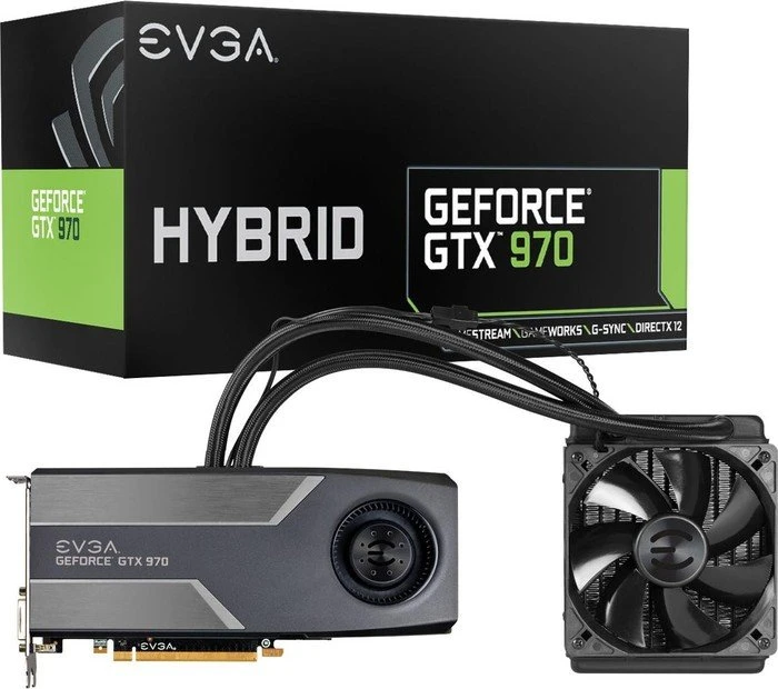 EVGA GeForce GTX 970 Hybrid, 4GB GDDR5, 2x DVI, HDMI, DP