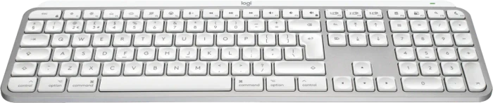 Logitech Keys S for Mac, Pale Grey, weiß/grau, LEDs weiß, Logi Bolt, USB/Bluetooth, UK