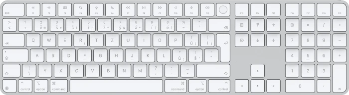 Apple Magic Keyboard mit Touch ID und Ziffernblock für Mac mit Apple Chip (USB-C), weiß/silber, USB/Bluetooth, CZ